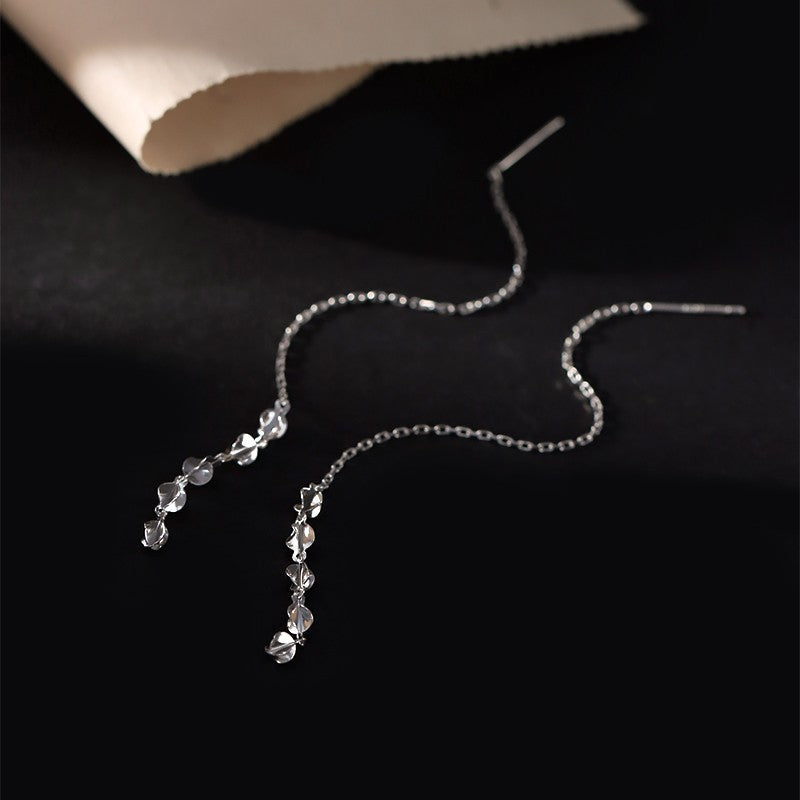 women's sterling silver tassel earrings, view 2 - MRSLM