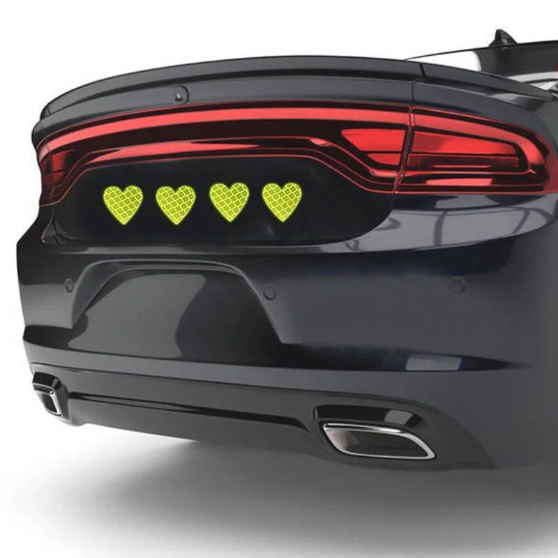 heart-shaped reflective safety decals, view 6 - MRSLM