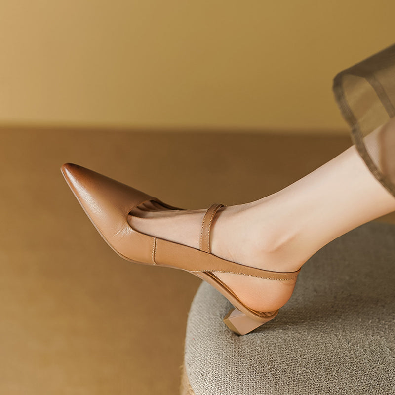 genuine leather high heel sandals, view 8 - MRSLM