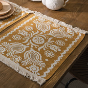 jacquard contrasting color table runner, view 6 - MRSLM