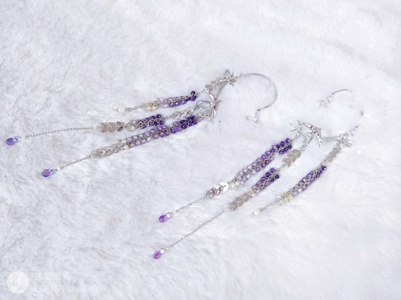 wisteria zirconia earrings, view 2 - MRSLM
