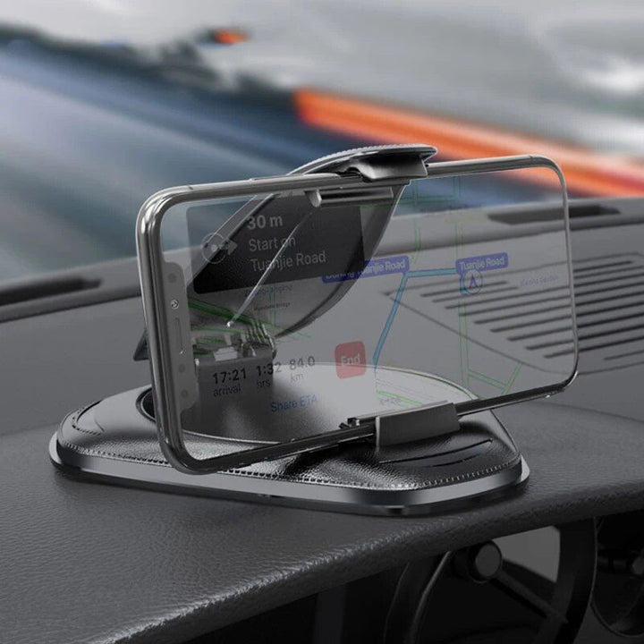 Universal Dashboard &amp; Armrest Car Phone Mount - Sleek Black ABS Holder