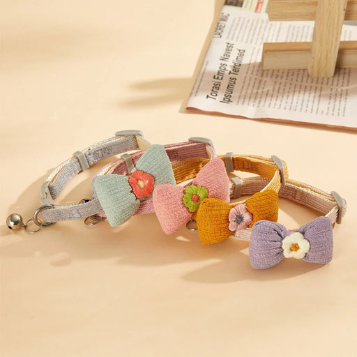 checkered pet collar with butterfly knot - MRSLM