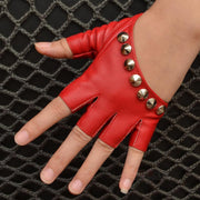 Studded half finger dance gloves, view 4 - MRSLM