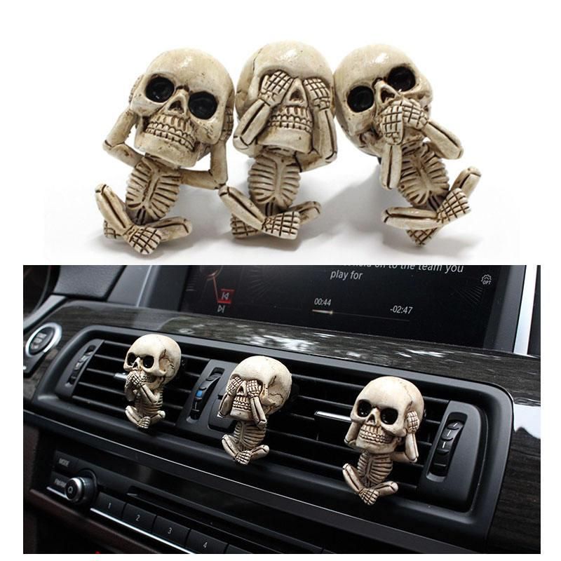 resin skull car air freshener, view 7 - MRSLM