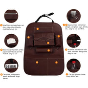 PU leather car back seat organizer, view 7 - MRSLM