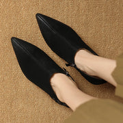 split leather slip-on pumps, view 9 - MRSLM