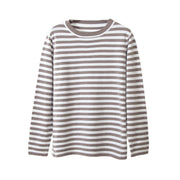 round neck knitted striped sweater, view 3 - MRSLM