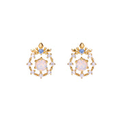 zircon opal ear studs, view 5 - MRSLM