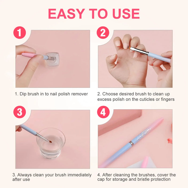 nail art clean up and painting brush, view 8 - MRSLM