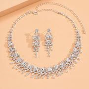 Pearl and crystal choker necklace and earrings set, view 5 - MRSLM