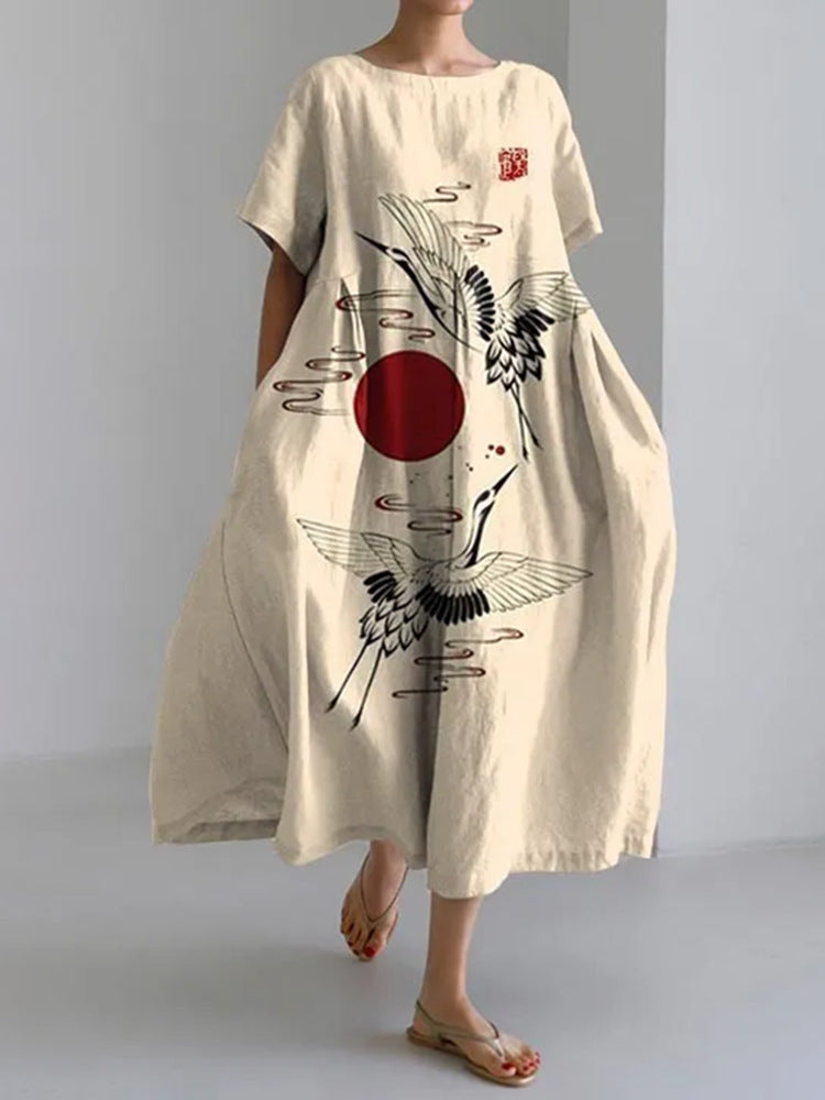 women's printed short-sleeved dress, view 13 - MRSLM