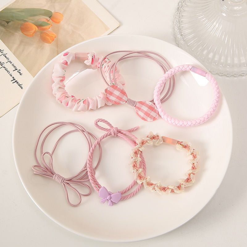 6-pack nylon elastic hair bands, view 3 - MRSLM