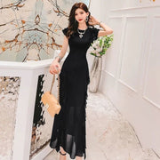 Ruffled high-waist sheath dress, view 3 - MRSLM