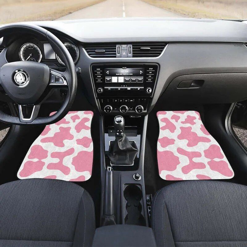 cow print car floor mats, view 3 - MRSLM