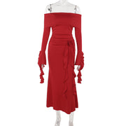 off-shoulder ribbon dress, view 7 - MRSLM