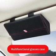 pu leather car visor sunglasses holder, view 7 - MRSLM