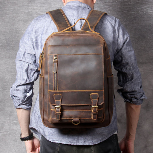 retro leather backpack - MRSLM