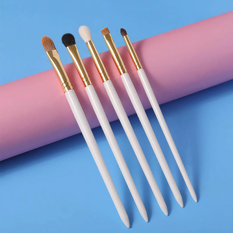 white eyeshadow brush set, view 2 - MRSLM
