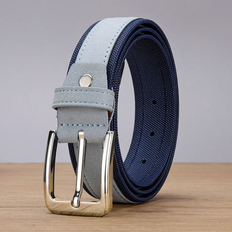 men's suede belt with Oxford fabric strap, view 7 - MRSLM