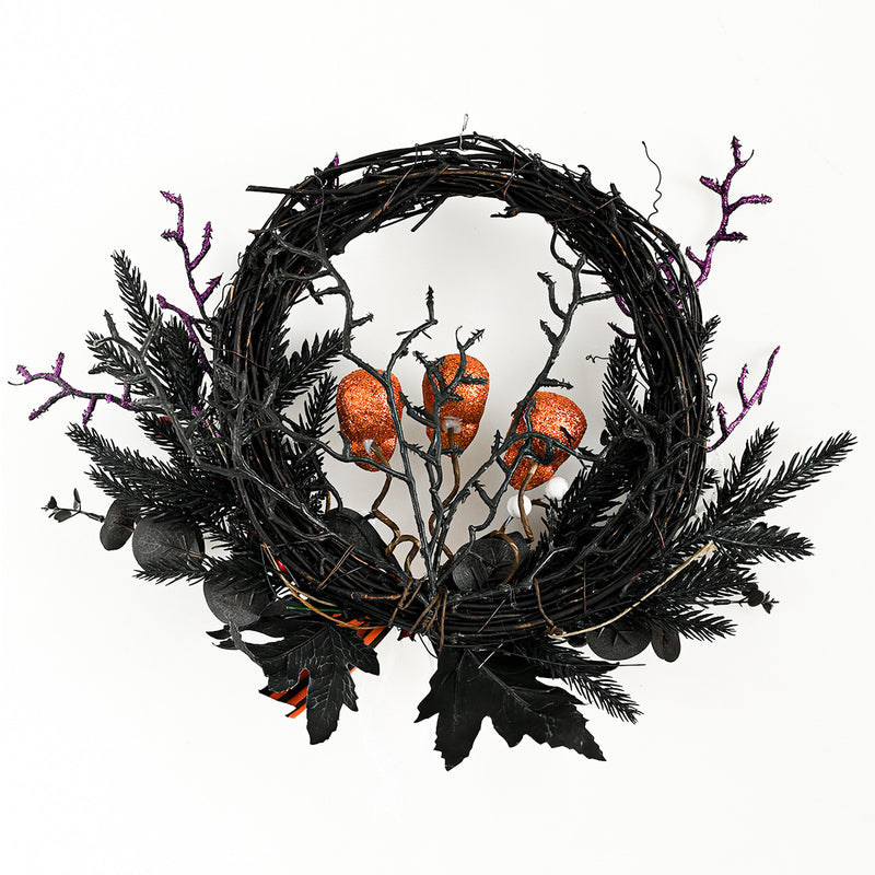 Halloween skull wreath, view 4 - MRSLM