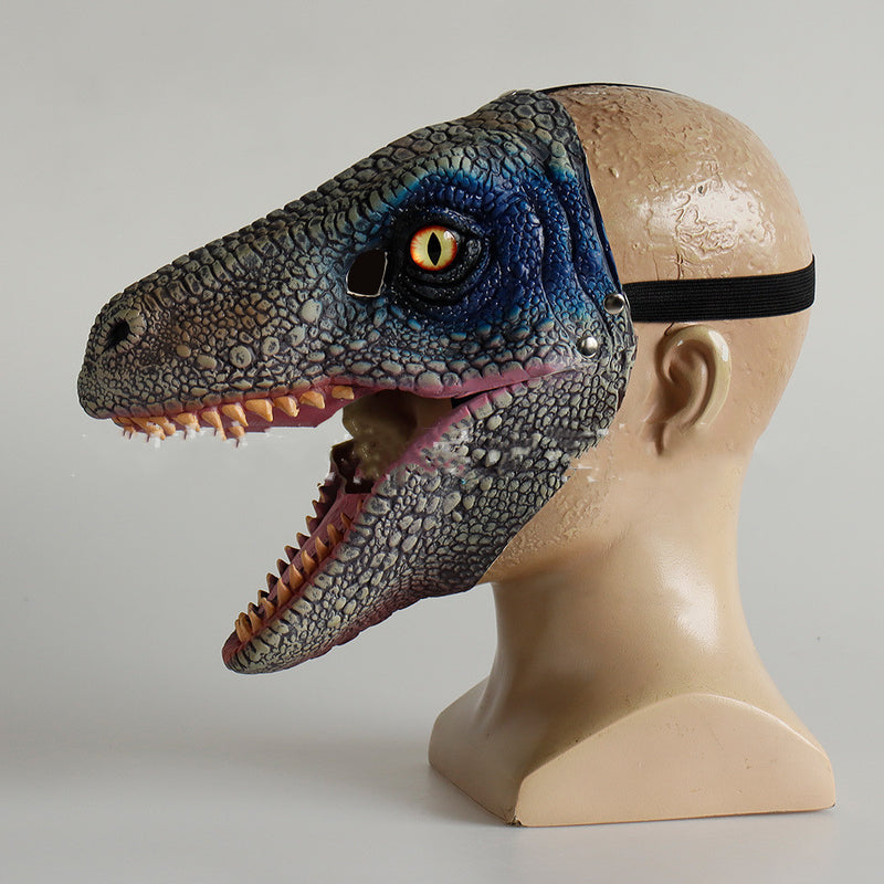 Dinosaur moving mouth latex mask, view 2 - MRSLM