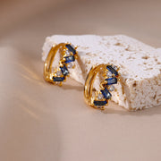 blue zircon hoop earrings, view 11 - MRSLM