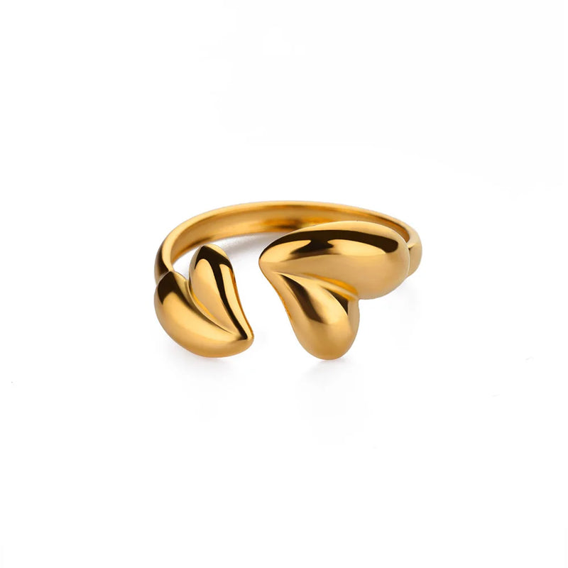 heart stainless steel adjustable ring, view 3 - MRSLM