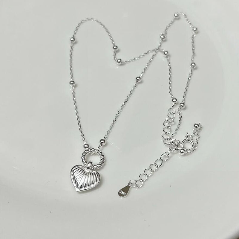 S925 silver geometric heart clavicle chain, view 7 - MRSLM