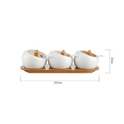 ceramic storage jar set with bamboo tray, view 7 - MRSLM