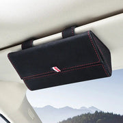 pu leather car visor sunglasses holder, view 4 - MRSLM