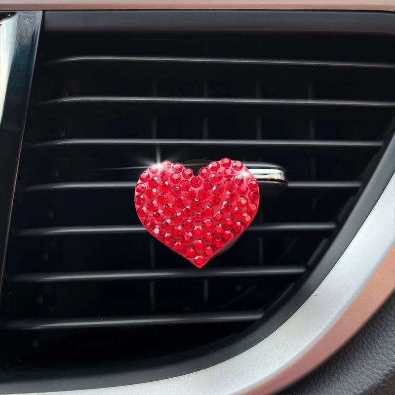 heart rhinestone car perfume clip, view 4 - MRSLM