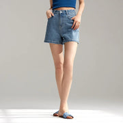 summer a-line denim shorts, view 4 - MRSLM