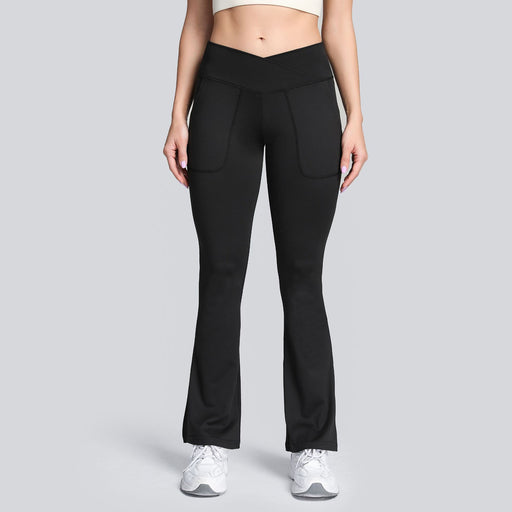 high-stretch cross-waist flared yoga pants - MRSLM