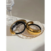 gold plated crescent hair tie, view 6 - MRSLM
