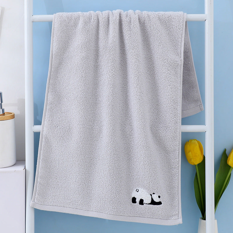Panda embroidered cotton face towel, view 3 - MRSLM