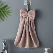bowknot coral velvet hand towel, view 6 - MRSLM