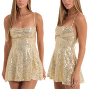sequined suspender bow dress, view 10 - MRSLM