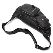 Retro cowhide messenger bag, view 4 - MRSLM