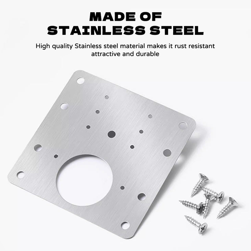stainless steel hinge repair plate, view 3 - MRSLM