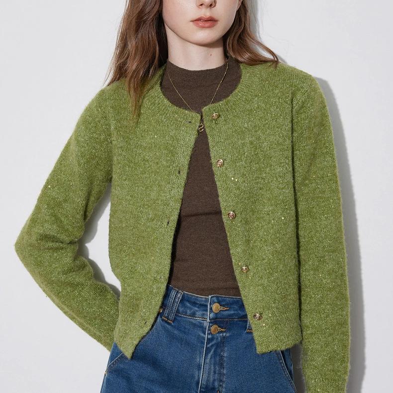women's bead button knitted cardigan - MRSLM