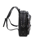 women's skull punk backpack, view 5 - MRSLM