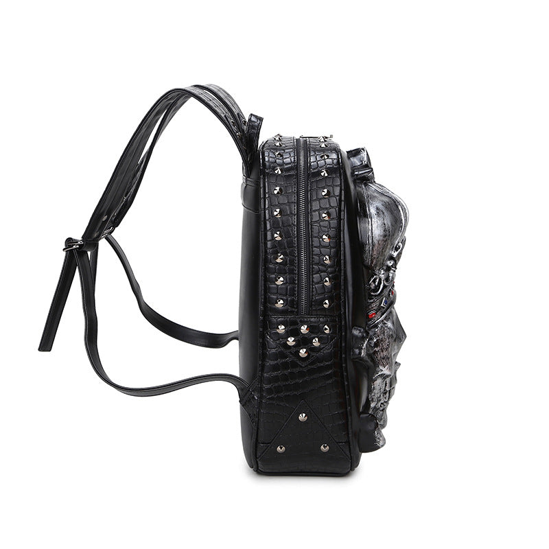 women's skull punk backpack, view 5 - MRSLM