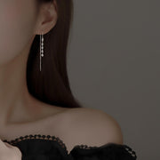 women's sterling silver tassel earrings, view 5 - MRSLM