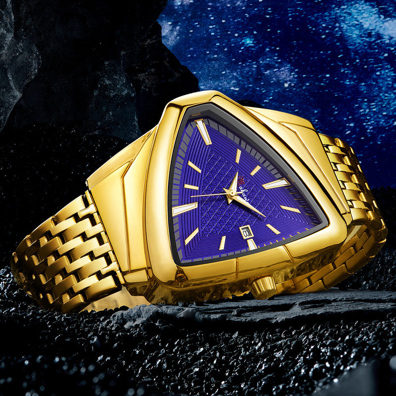 Men's triangle quartz watch, view 2 - MRSLM