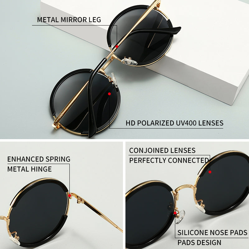 round frame polarized sunglasses, view 8 - MRSLM