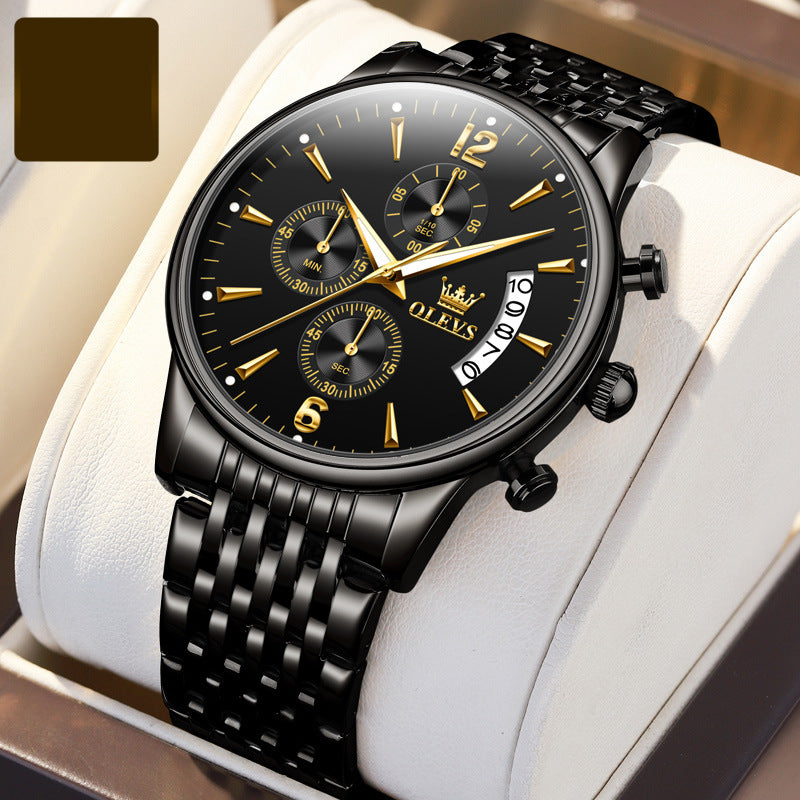 men's steel band quartz watch, view 5 - MRSLM
