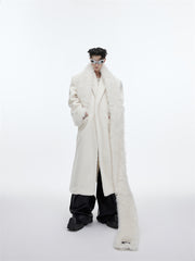 plush thickened overcoat with scarf, view 4 - MRSLM