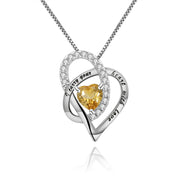 birthstone silver pendant necklace, view 2 - MRSLM