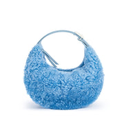 half moon fluffy wool handbag, view 2 - MRSLM